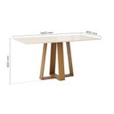 Ver imagem 4 de Conjunto Sala de Jantar Mesa Lisa 160cm Tampo de Vidro Canto Reto 6 Cadeiras Lily
