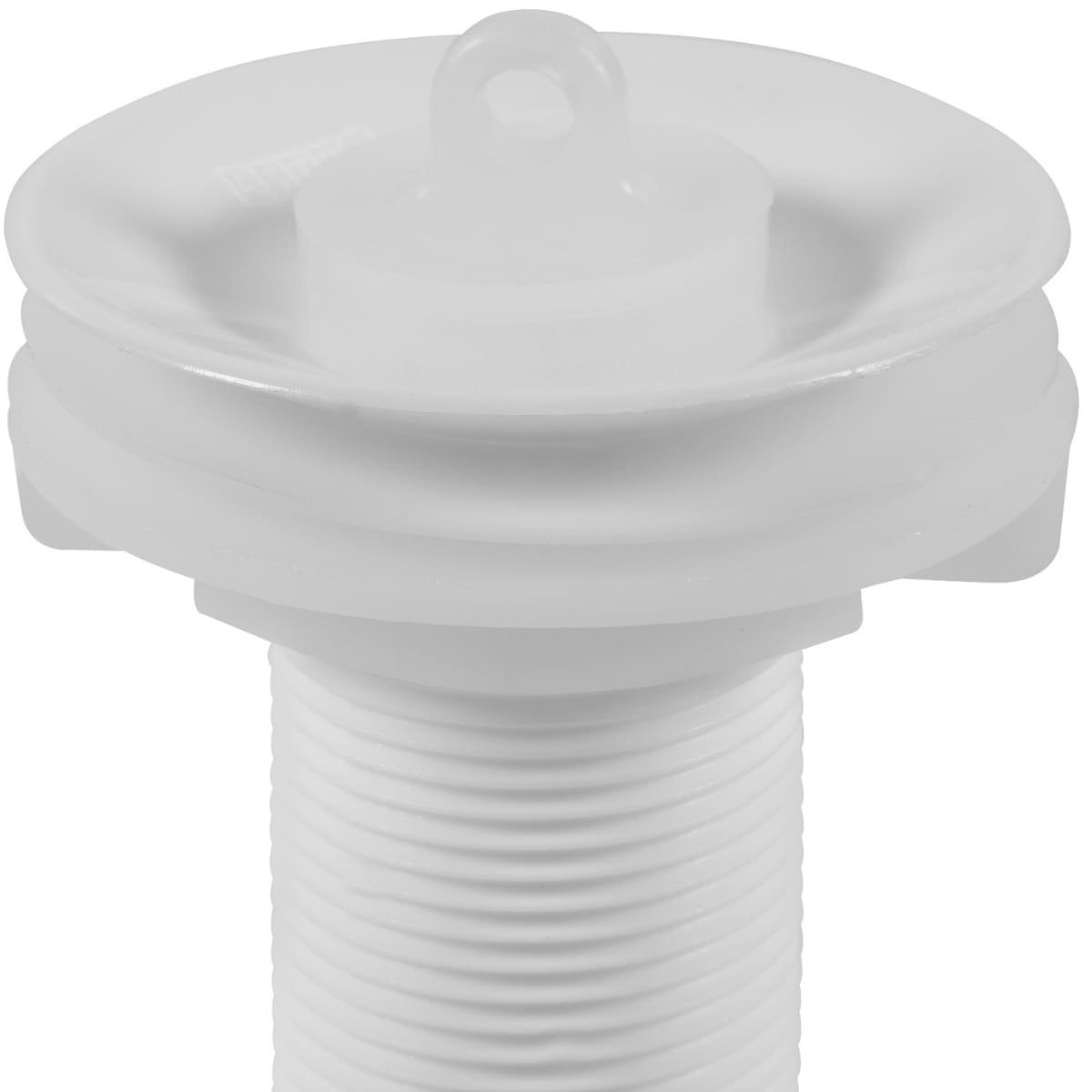 Sifão Sanfonado Universal 61cm Branco + Válvula de Lavatório 7/8" com Tampa Branca + Veda Rosca - 8