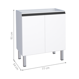 Balcão de Cozinha para Cooktop sem Tampo Coari Branco - 2