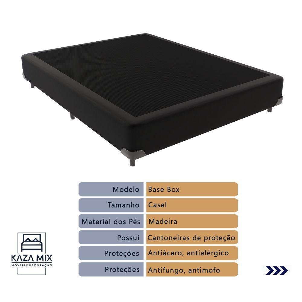 Cama Box Preto Casal Conjunto Extra Firme Airtech Ortobom - 4