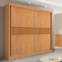 Ver imagem 1 de Guarda Roupa Cancun 2 Portas 100%mdf Ripado - Ddoro Móveis