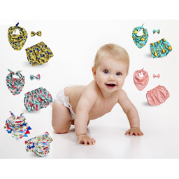 Babador de Bebe para o Verão Kit Babado + Calcinha Delicada Babadores Infantil - 4