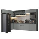 Ver imagem 3 de Armário de Cozinha Compacta de Canto Suspenso 465cm Cinza Nice Madesa 03