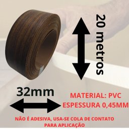 Fita de Borda Pvc para Mdf Madeirado Nova Imbuia Poro Arauco 32mm X 20m Móveis Acabamento - 3