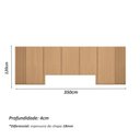 Ver imagem 3 de Cabeceira Cama Queen Ripada 3,50m Ca 100% Mdf Casa Lar Cor:carvalho Malva