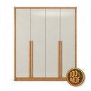 Ver imagem 3 de Guarda Roupa Solteiro 4 Portas 3 Gavetas 164cm 100% MDF Imperiale Premium