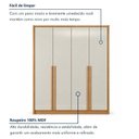 Ver imagem 6 de Guarda Roupa Solteiro 4 Portas 3 Gavetas 164cm 100% MDF Imperiale Premium