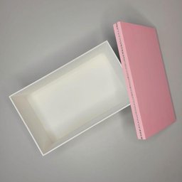 Caixa Personalizada para Duas Canecas Deitadas com Strass (25x15x10,5) Rosa/branco - 3