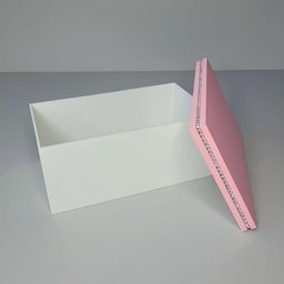 Caixa Personalizada para Duas Canecas Deitadas com Strass (25x15x10,5) Rosa/branco - 4