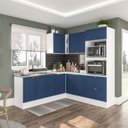 Ver imagem 1 de Cozinha 6 Peças com Rodapé Pérola Yescasa Azul/Branco