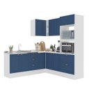 Ver imagem 5 de Cozinha 6 Peças com Rodapé Pérola Yescasa Azul/Branco