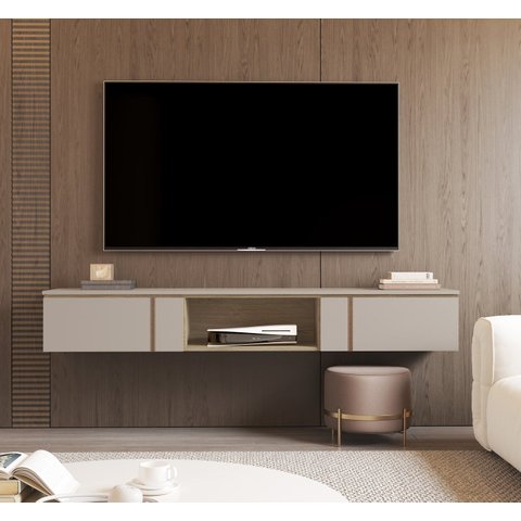 o Rack Suspenso Decor 1.8 Giga para TV até 72 Polegadas em Couro