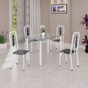 Ver imagem 1 de Conjunto de Sala de Jantar com 4 Cadeiras Lívia Branco/Preto