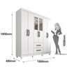 Quarto Completo com Guarda Roupa 6 Portas e 2 Gavetas e Beliche Sallêto Móveis - 5