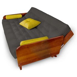 Sofá Cama Paris Acquablock Chumbo Madeira Maciça Cor Imbuia - 4