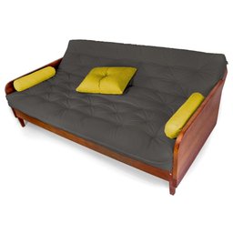 Sofá Cama Paris Acquablock Chumbo Madeira Maciça Cor Imbuia - 3