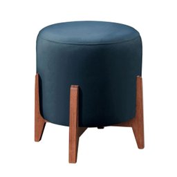 Puff Decorativo Luxo Thor Banqueta Em Veludo - Azul Marinho - 1