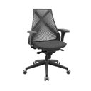 Ver imagem 1 de Cadeira Escritório Ergonômica Bix X + Presidente Encosto em Tela NR17 Giratória Preto com Cinza