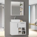 Ver imagem 4 de Armário Balcão Gabinete para Banheiro 70cm com 01 Gaveta 01 Porta Bia B06 Branco - Lyam Decor