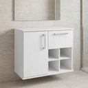 Ver imagem 1 de Armário Balcão Gabinete para Banheiro 70cm com 01 Gaveta 01 Porta Bia B06 Branco - Lyam Decor