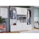 Ver imagem 2 de Guarda Roupas Casal 4 Portas 4 Gavetas 2 Cabideiros Closet Branco