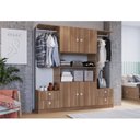 Ver imagem 2 de Guarda Roupas Casal 4 Portas 4 Gavetas 2 Cabideiros Closet Marrom/Montana