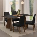 Ver imagem 1 de Conjunto Sala de Jantar Mesa Tampo de Madeira 4 Cadeiras Madesa Rustic-preto-oxford