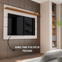 Ver imagem 4 de Painel para TV até 50 Polegadas Suspenso Vivare 1,36m com Prateleira Off White/Freijo