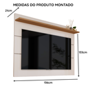 Ver imagem 6 de Painel para TV até 50 Polegadas Suspenso Vivare 1,36m com Prateleira Off White/Freijo