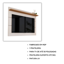 Ver imagem 5 de Painel para TV até 50 Polegadas Suspenso Vivare 1,36m com Prateleira Off White/Freijo