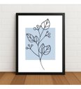 Ver imagem 1 de Quadro Floral Minimalista em Azul c/ Moldura e Vidro