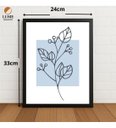 Ver imagem 2 de Quadro Floral Minimalista em Azul c/ Moldura e Vidro