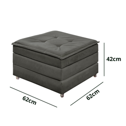 Puff Organizador Dobrável que Vira Colchão Cama Solteiro para Visitas Descanso - 2