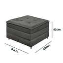 Ver imagem 3 de Puff Cinza Organizador Dobrável que Vira Colchão Cama Solteiro para Visitas Descanso