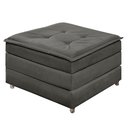 Ver imagem 5 de Puff Cinza Organizador Dobrável que Vira Colchão Cama Solteiro para Visitas Descanso