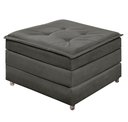 Ver imagem 5 de Puff Cinza Organizador Dobrável que Vira Colchão Cama Solteiro para Visitas Descanso