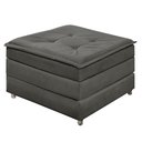 Ver imagem 4 de Puff Cinza Organizador Dobrável que Vira Colchão Cama Solteiro para Visitas Descanso