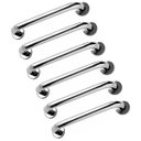 Ver imagem 1 de Alça de Apoio 40cm Barra Inox Kit 6 Unidades Cadeirante Idoso Acessibilidade Banheiro Box Deficiente