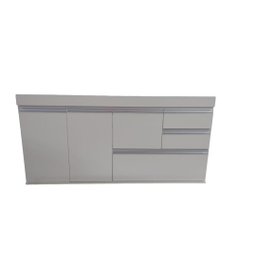 Gabinete para Pia de Cozinha de 150cm com 2 Gavetas e 1 Gavetão Branco Fosco Mdf15mm - 4