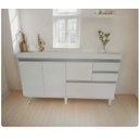 Ver imagem 1 de Gabinete para Pia de Cozinha de 150cm com 2 Gavetas e 1 Gavetão Branco Fosco Mdf15mm