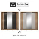 Ver imagem 4 de Guarda Roupa Casal Moema 3 Portas Flex Amêndola/preto Prime com Espelho e Pés - Demóbile