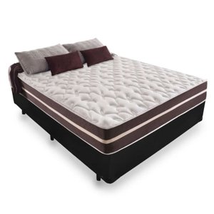Cama Base Box Casal + Colchão de Molas - Anjos - Classic Superlastic - Preto