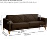 Sofa 3 Lugares 205 Cm Marrom Brida Marrom Brida - 4