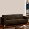 Sofa 3 Lugares 205 Cm Marrom Brida Marrom Brida - 6