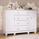 Ver imagem 1 de Cômoda Infantil 125cm 2 Portas e 4 Gavetas Allegra Multimóveis Mp4445 Branco