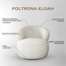 Conjunto 2 Poltronas Orgânica Atemporal Base Giratória Eloah Bouclé Italiano Off White - 3