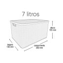 Ver imagem 3 de 10 X Caixa Organizadora Plástica Rattan 7 Litros Marrom