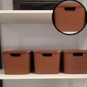 Ver imagem 4 de 10 X Caixa Organizadora Plástica Rattan 7 Litros Marrom