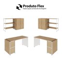 Ver mais imagens de Escrivaninha 1,5m C/ Balcão Lateral Armário Aéreo e Nicho F5 Cor:macadâmia com Branco