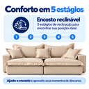 Ver imagem 5 de Sofá Korea 2m Retrátil Reclinável Linho Molas Ensacadas - Bege